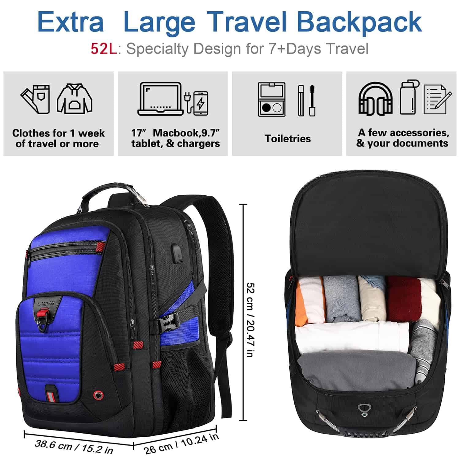 Mochila Extra Grande Z-MGKISS, Bolsa de Viaje para Laptop - Image 4