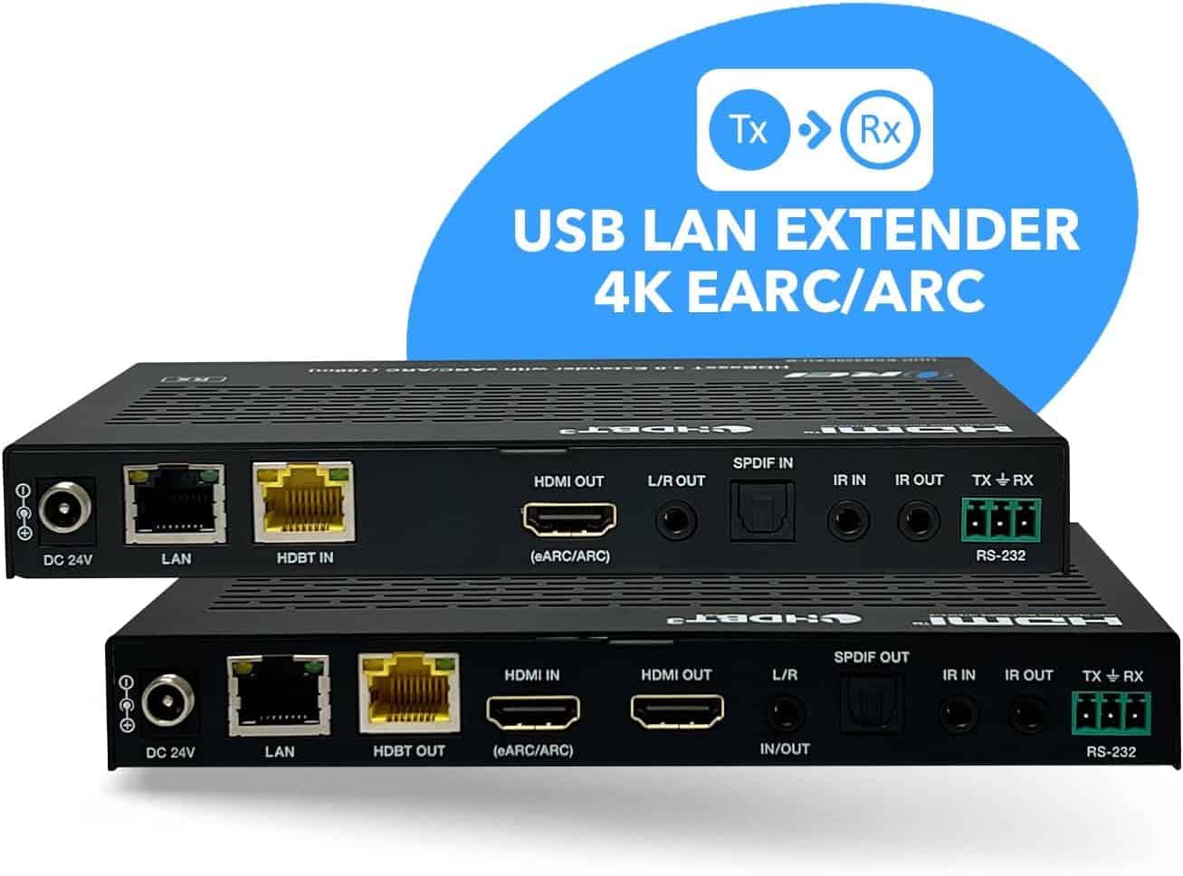 OREI Extender HDMI EARC/ARC Su CAT5e/6/7 – Solo Audio Fino A 50m, Con SPDIF E CEC, Per Home Theater