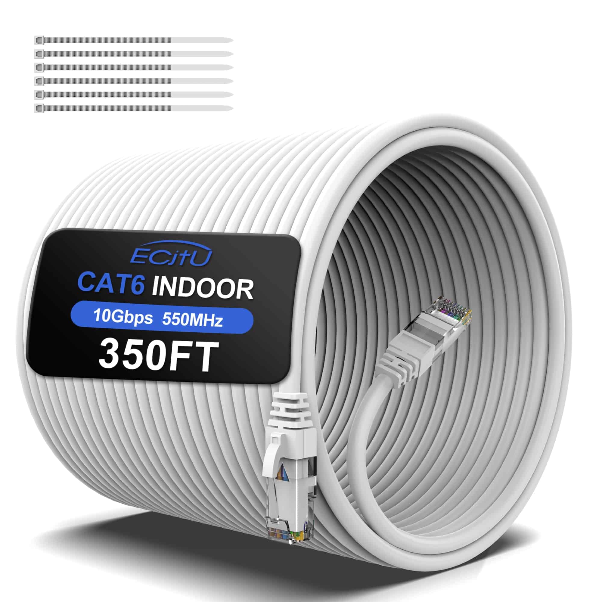 Cable Ethernet Cat6 de 350FT, Cable de Parche Cat 6, Cable