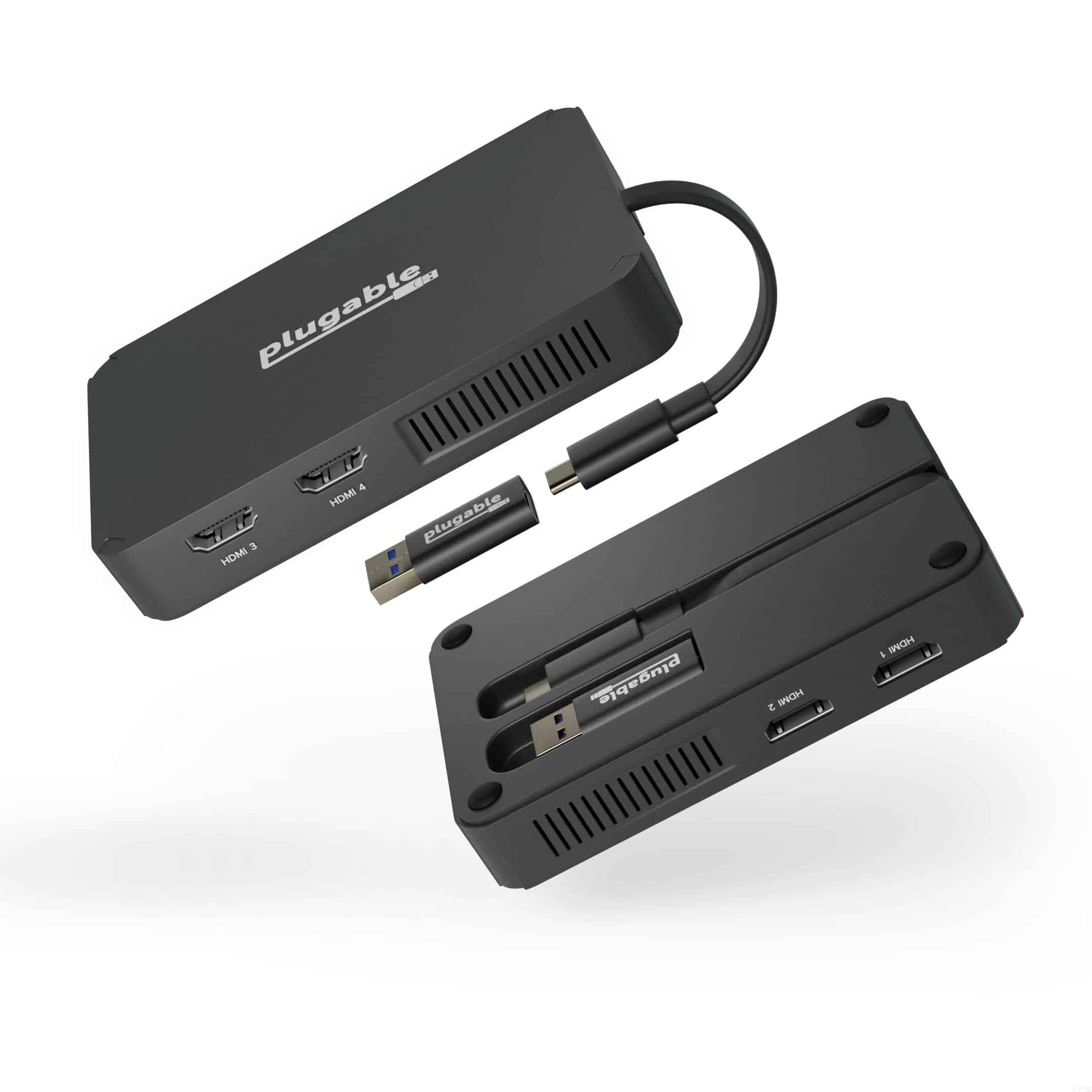 Adaptador de Monitor Multi HDMI de 4 Puertos Plugable, USB