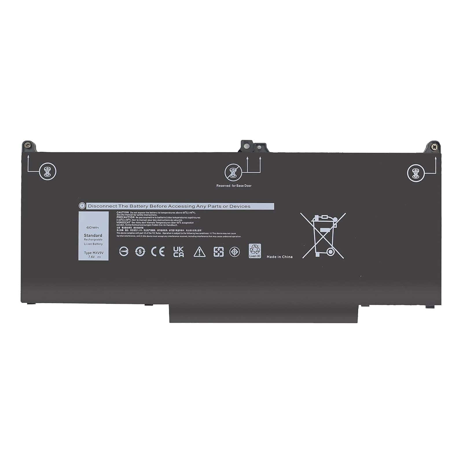 Batería De Repuesto De 60wh Para Laptop Yxkc Mxv9v Para