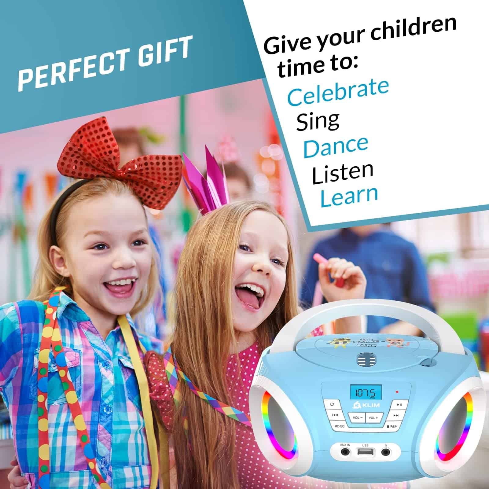 KLIM Candy Kids Boombox Reproductor de CD para Niños + - Image 7