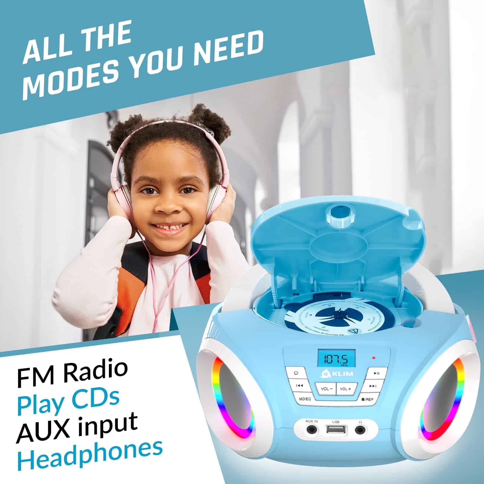 KLIM Candy Kids Boombox Reproductor de CD para Niños + - Image 4