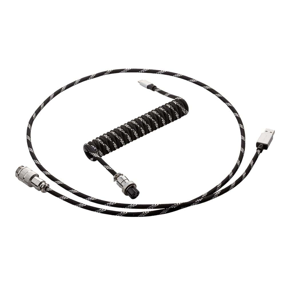Cable de teclado CableMod USB en espiral 59.1" Negro Plata