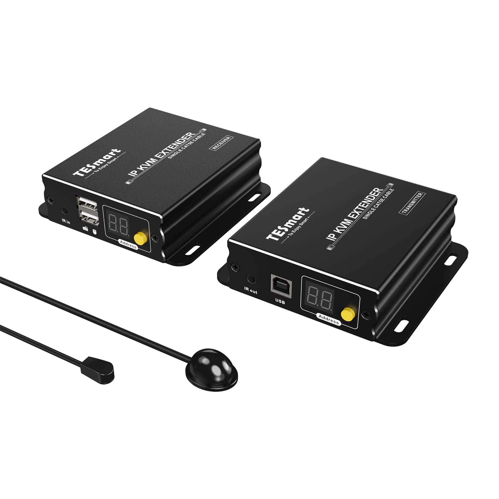 Extensor KVM TESmart USB por Ethernet Cat5e Cat6 hasta 120m