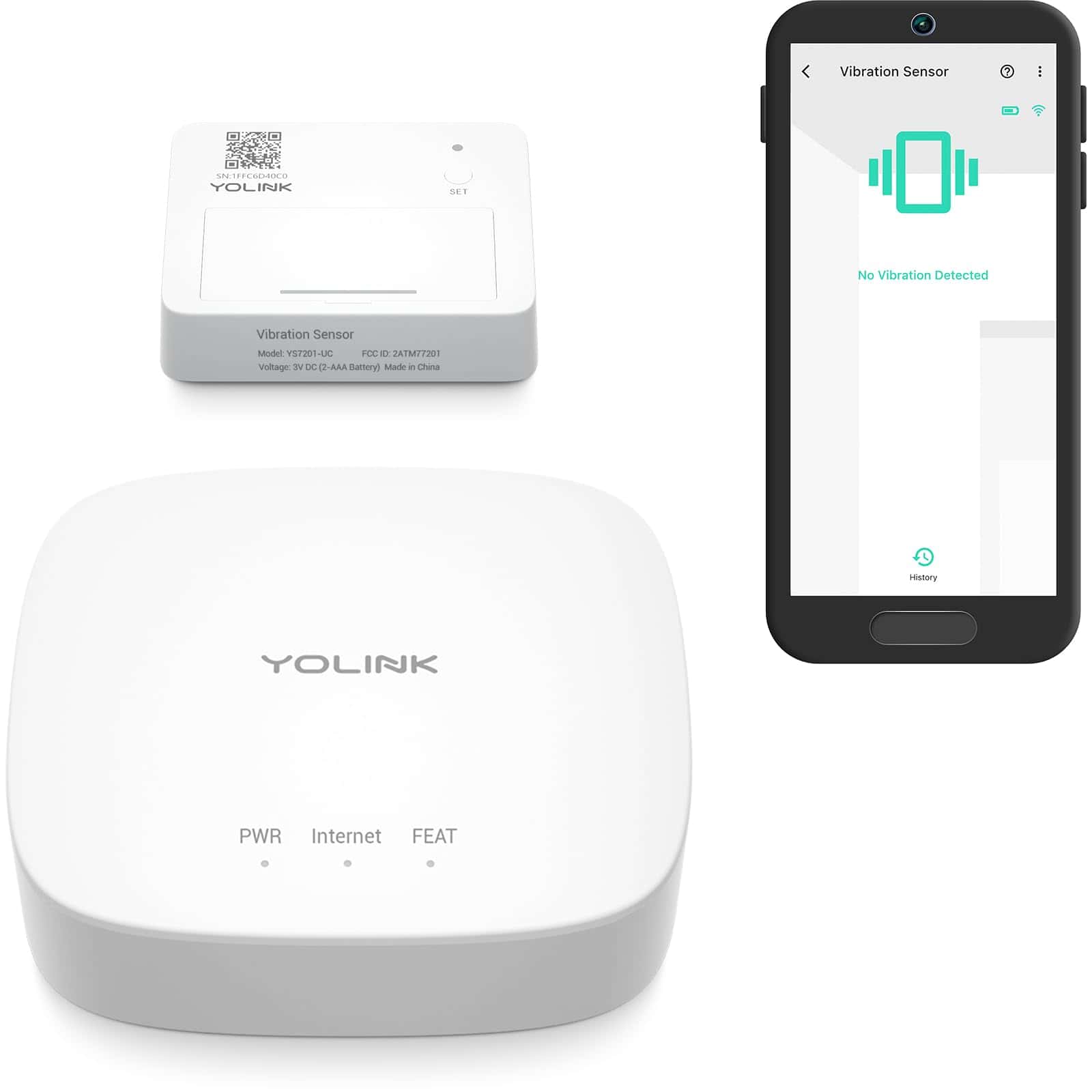 Kit de Inicio YoLink LoRa Smart Vibration Sensor & Hub: