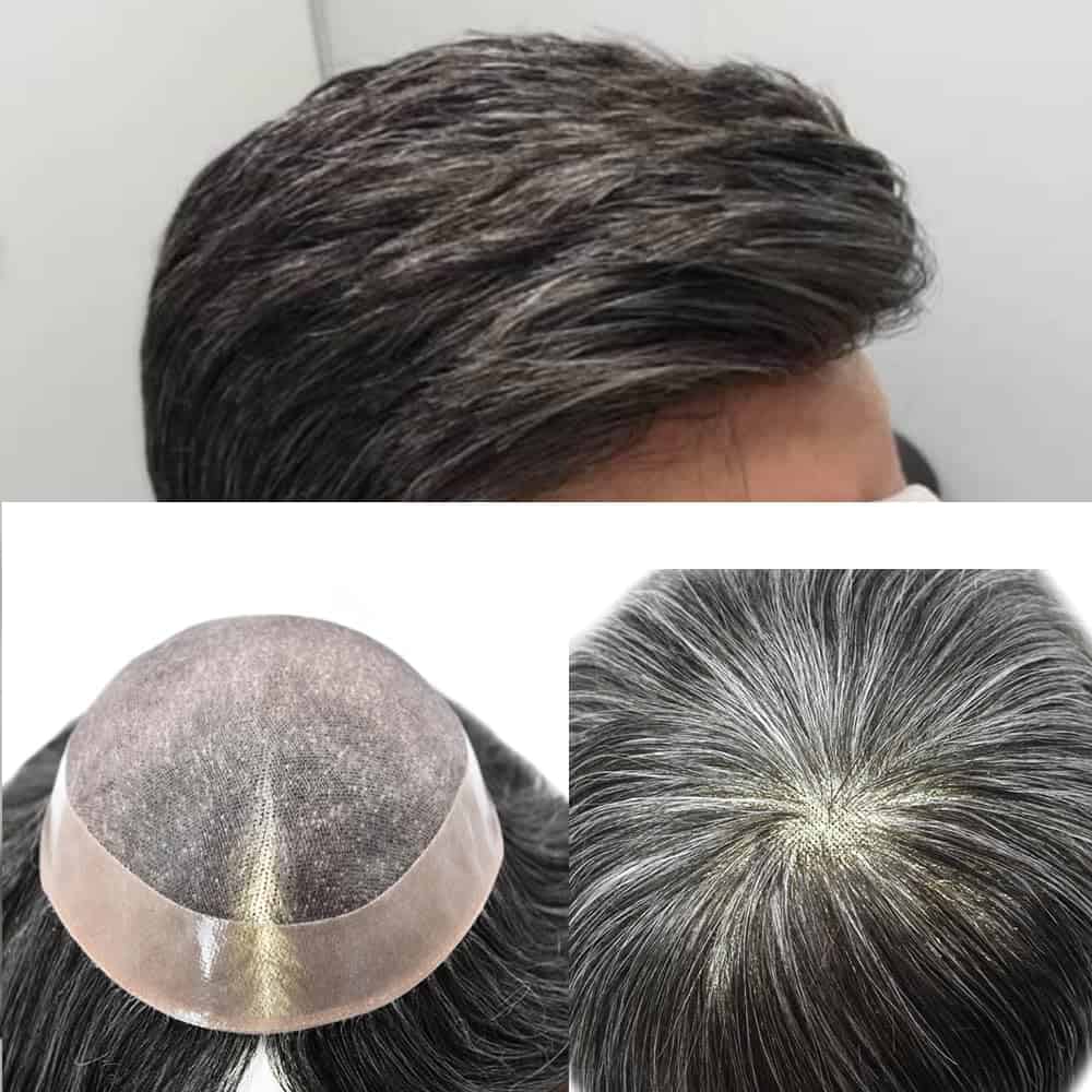 Toupee de Hombre de Cabello Humano Sistema de Reemplazo