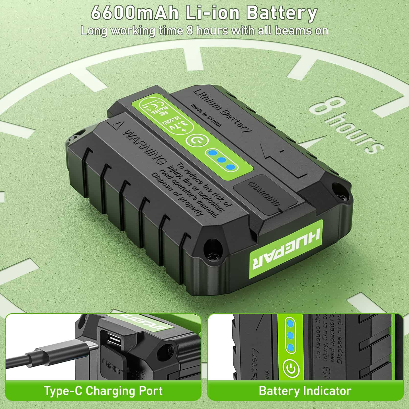 Nivel Medidor Laser Huepar 704CG 4 x 360° 6600mah 16 Lineas - Image 3