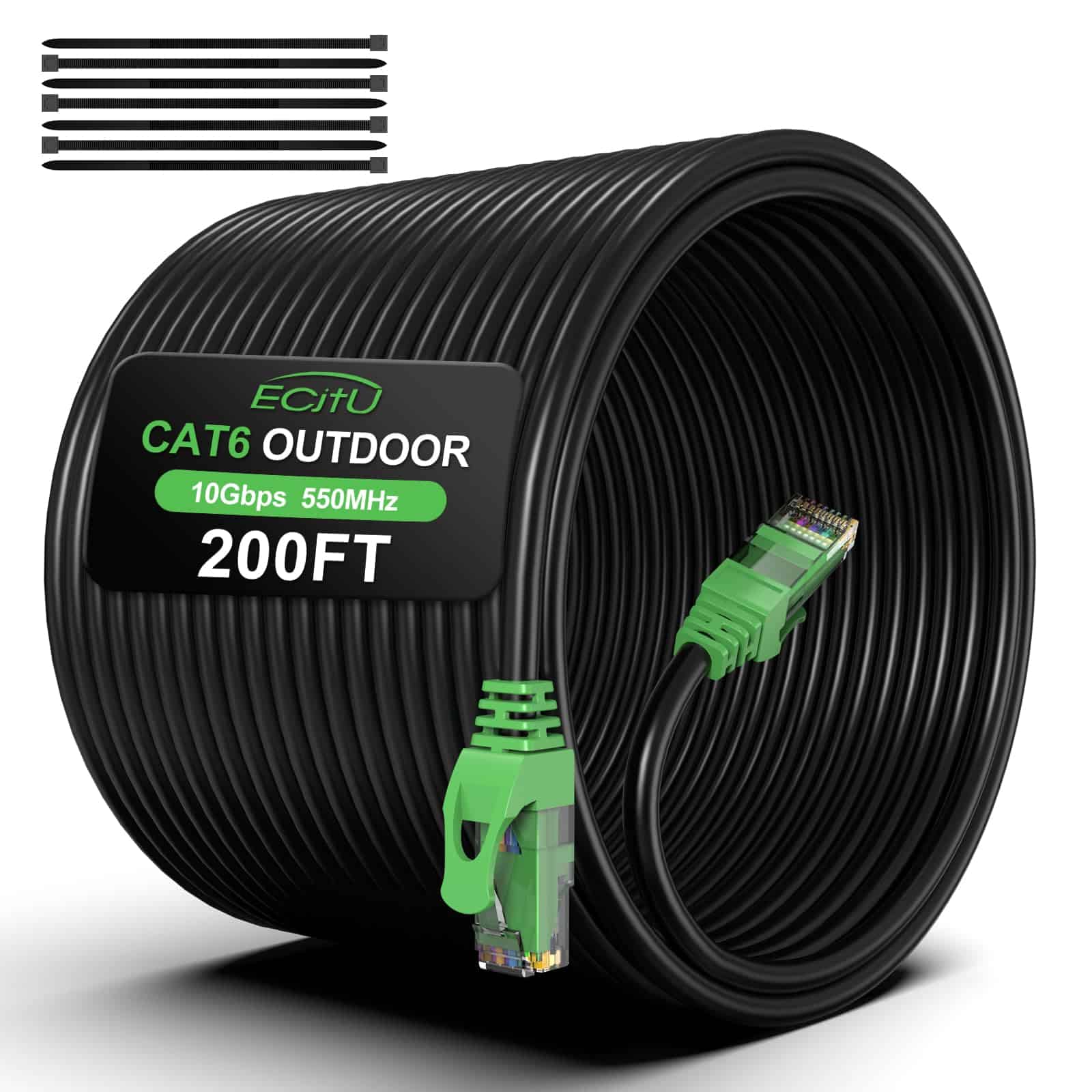 Cable Ethernet Cat6 Exterior De 200 Pies, Enterrado