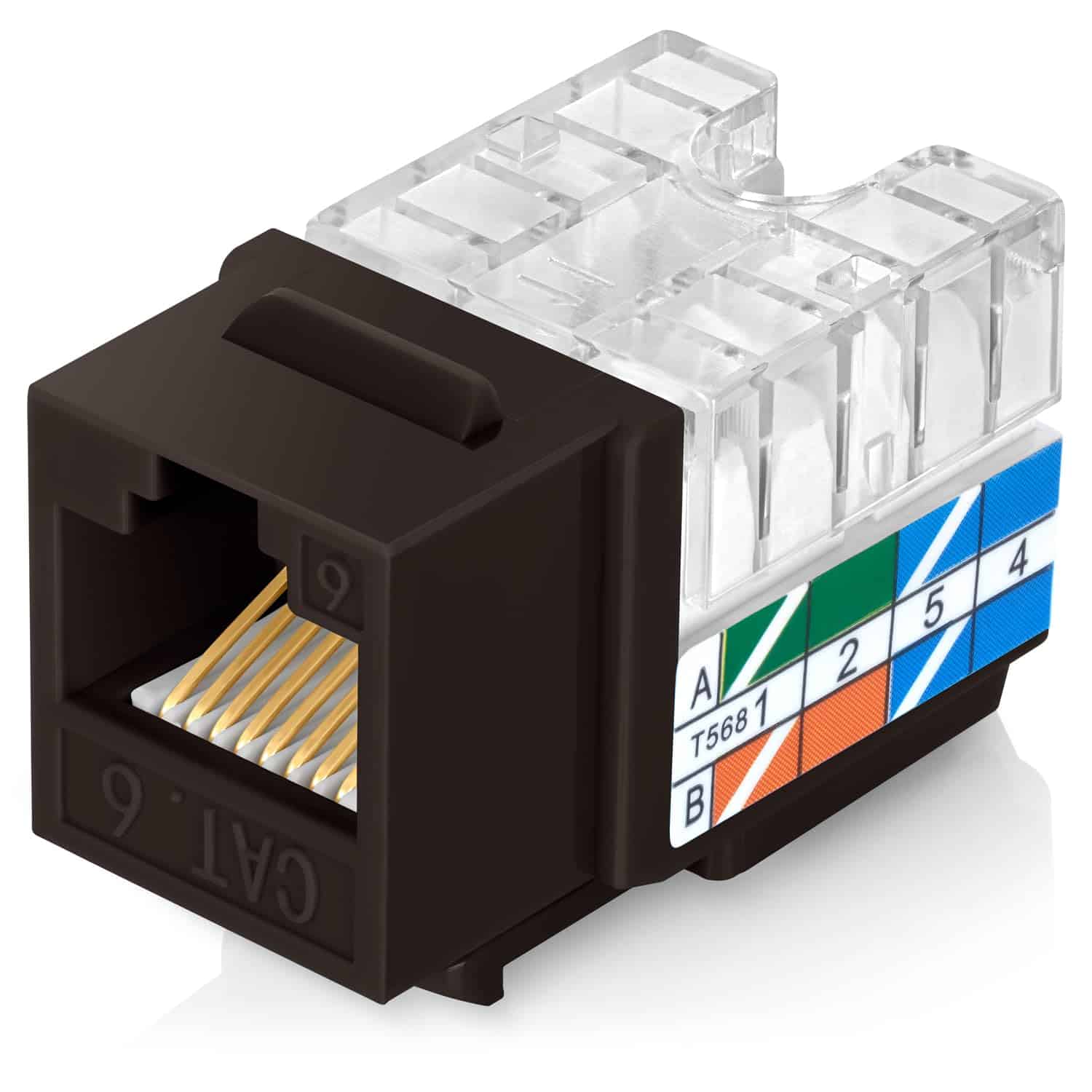 Everest 90° Angled RJ45 Cat6 Keystone Jacks 50-Pack en