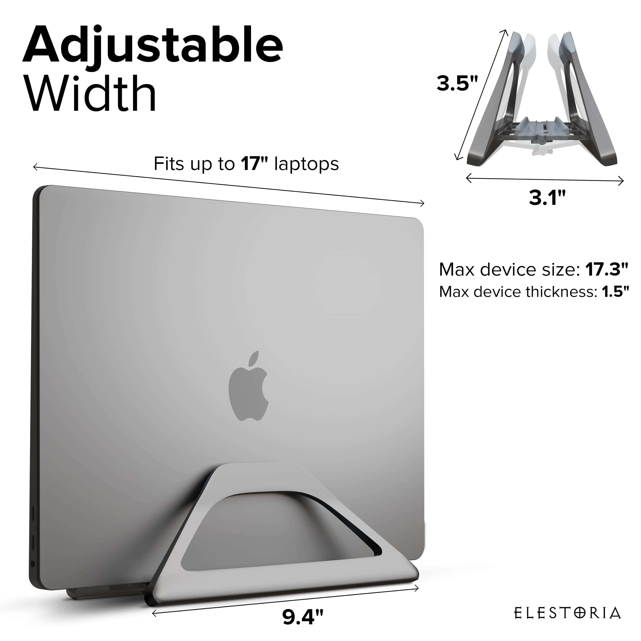 Soporte Vertical Para Portátil Ajustable Elestoria - - Imagen 3