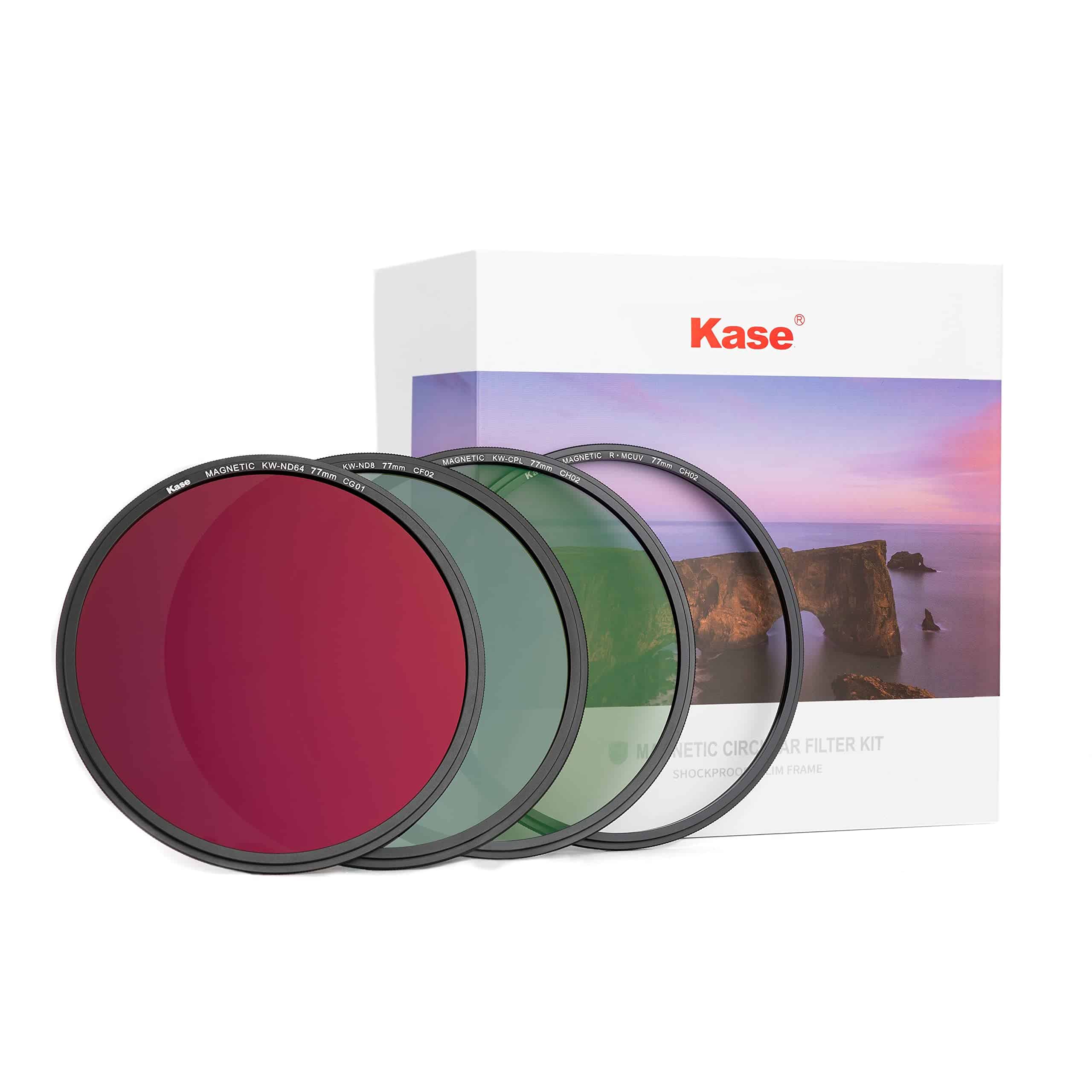 Kit de 4 Filtros Magnéticos Premium Kase de 77mm: R-MCUV,