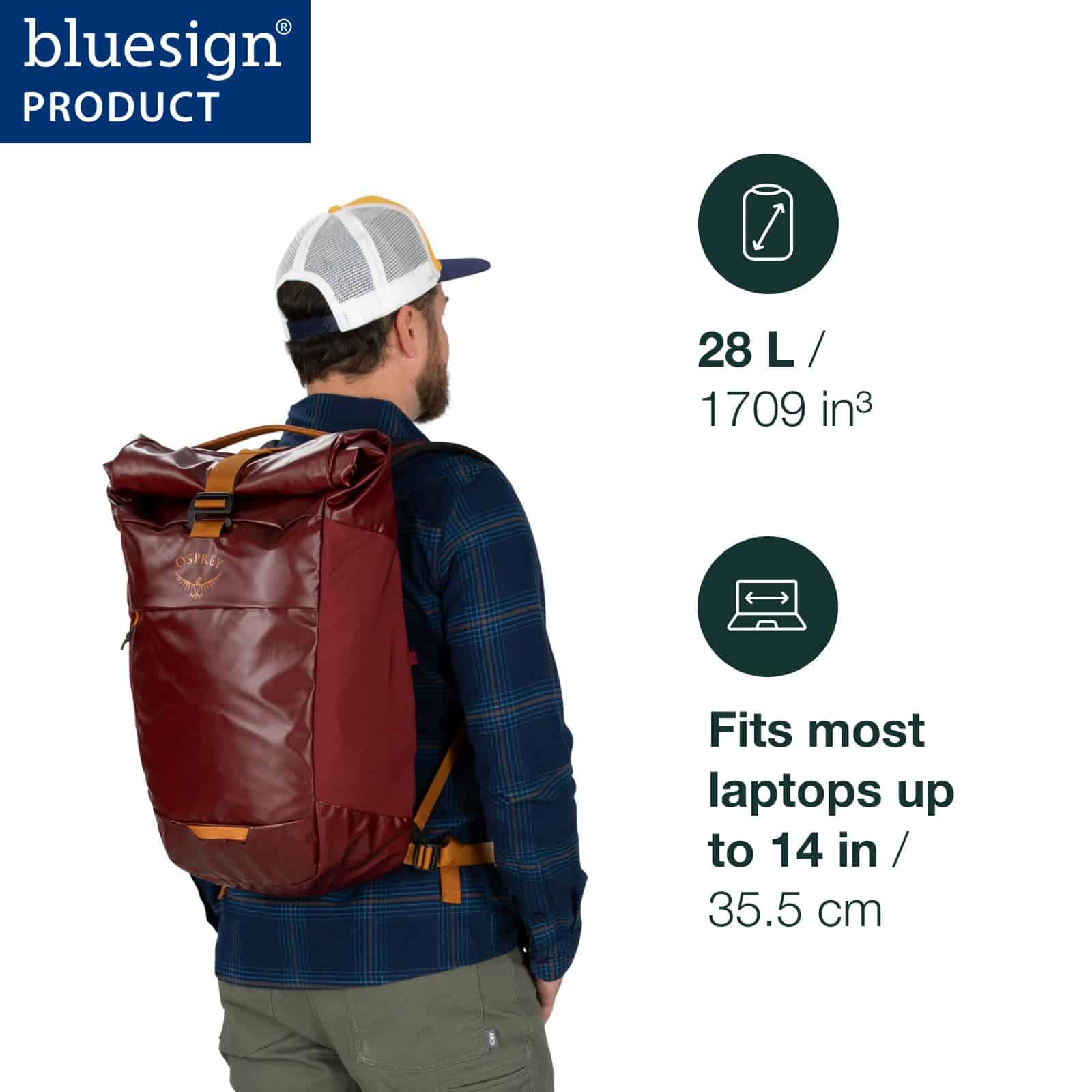 Mochila para laptop Osprey Transporter Roll Top, Color Tan - Image 3