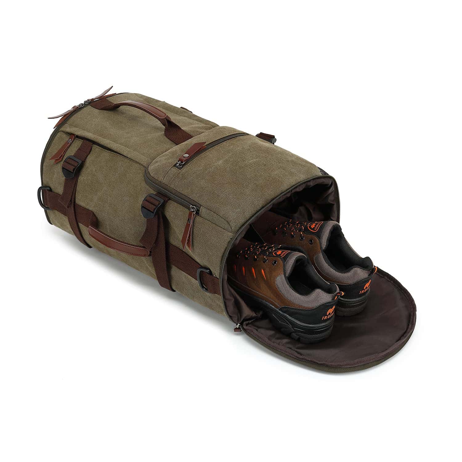 Mochila de Viaje Vintage de Lona para Gimnasio con - Image 8