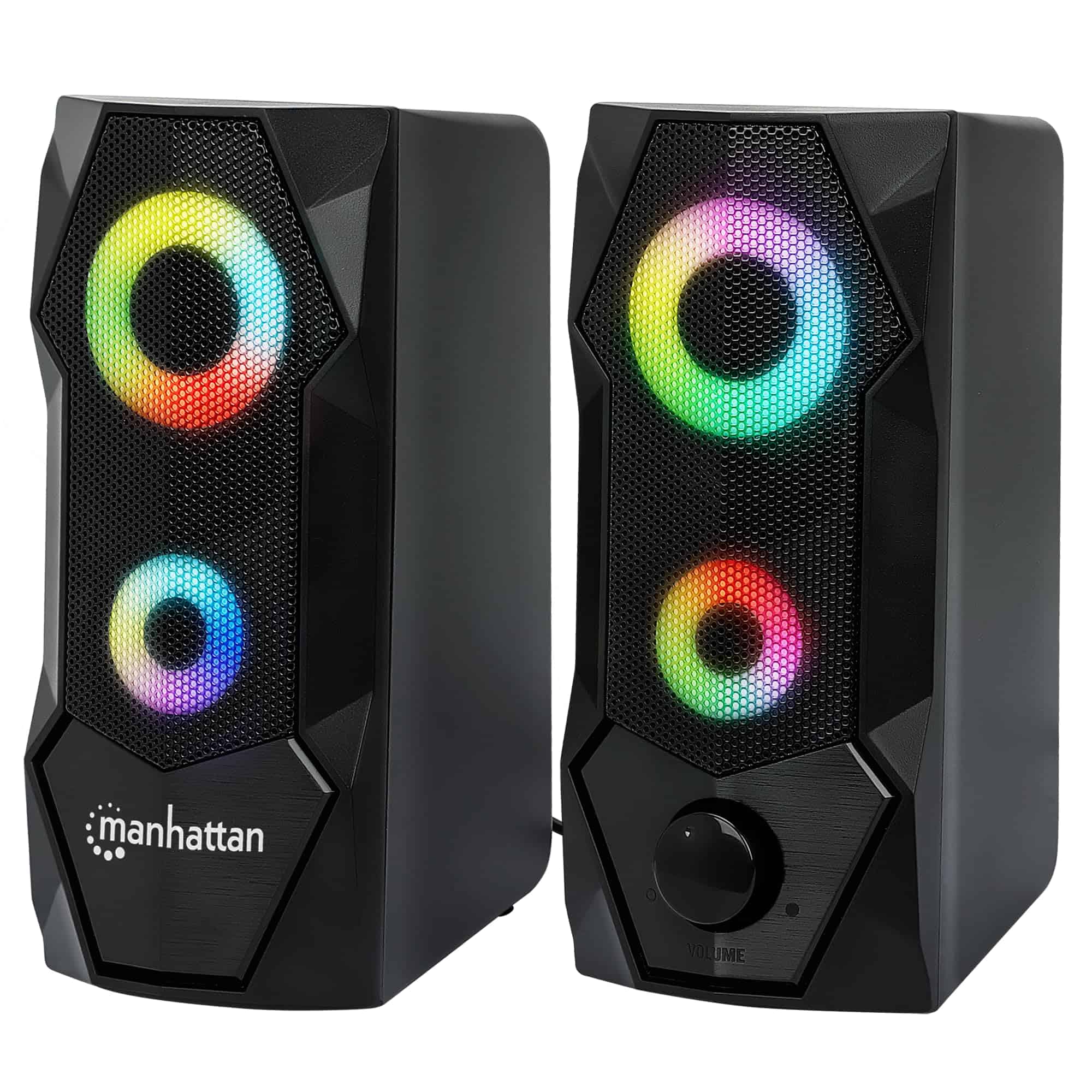 Bocinas de Juegos RGB Manhattan USB con Sonido Estéreo,