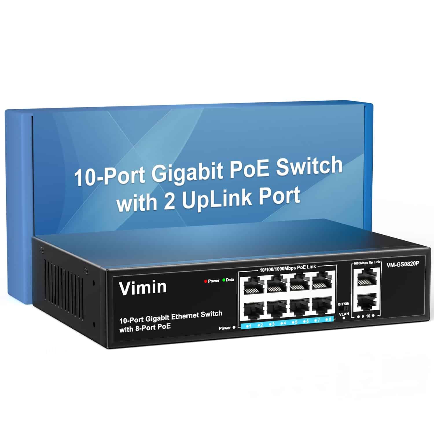 Switch PoE Gigabit de 8 Puertos con 2 Puertos Gigabit de