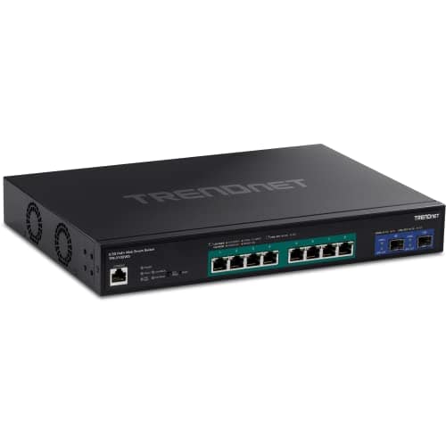 Conmutador TRENDnet 8 puertos PoE+ 2 ranuras SFP+ de 10G