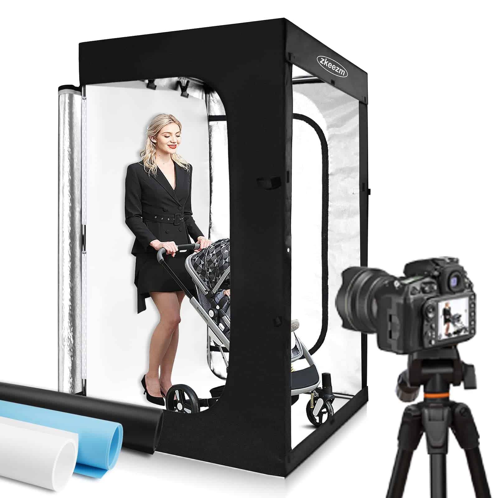Carpa De Tiro Grande LED ZKEEZM Para Estudio -Negro