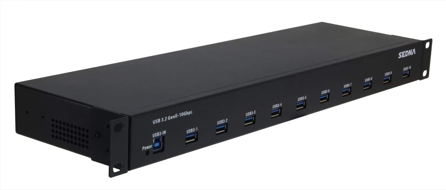 SEDNA - Hub USB 3.2 Gen II de 10 puertos en rack de 19