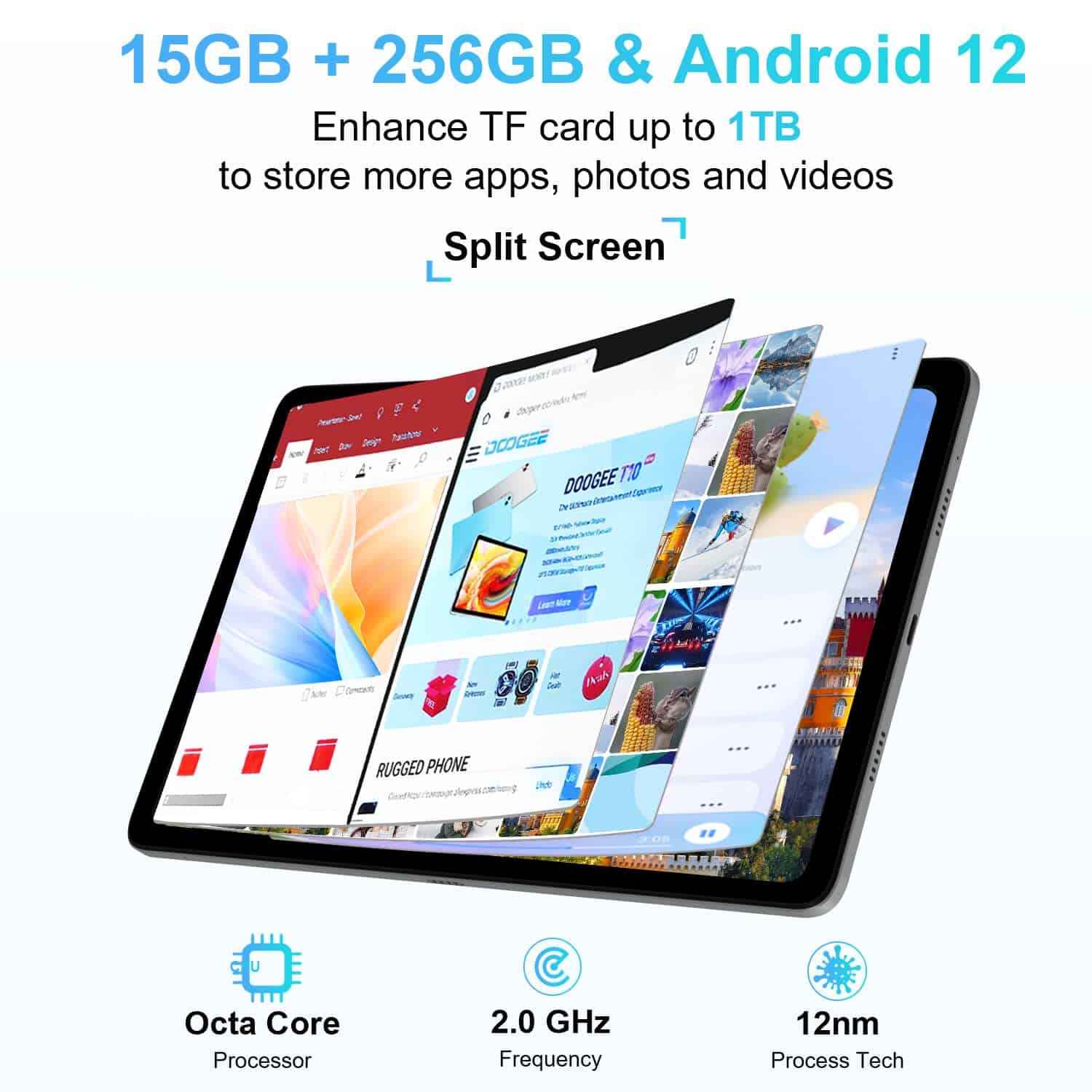 Tableta Android DOOGEE T20, 10.4'' Tablet 2K, 15GB+256GB, - Image 5