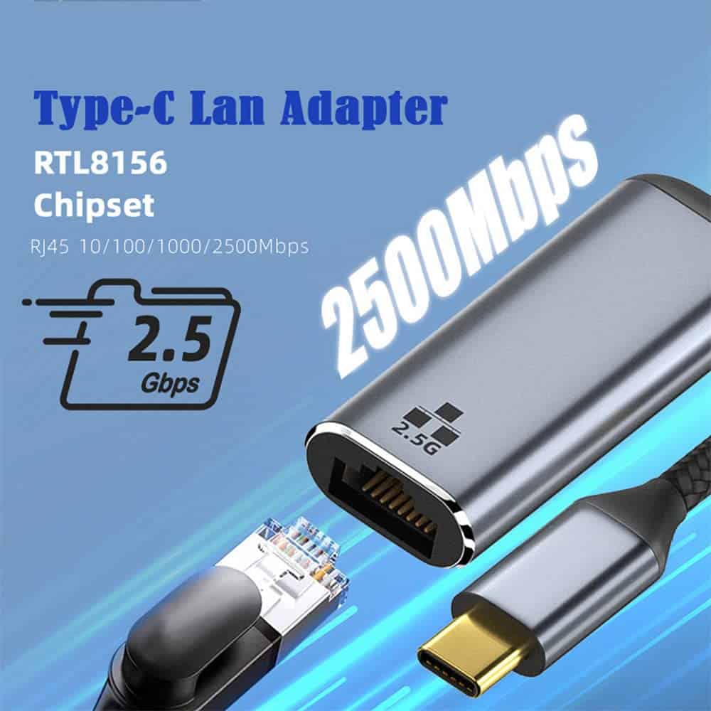 Adaptador de Red Cablecc USB-C a Ethernet LAN RJ45 2.5Gbps - Image 3