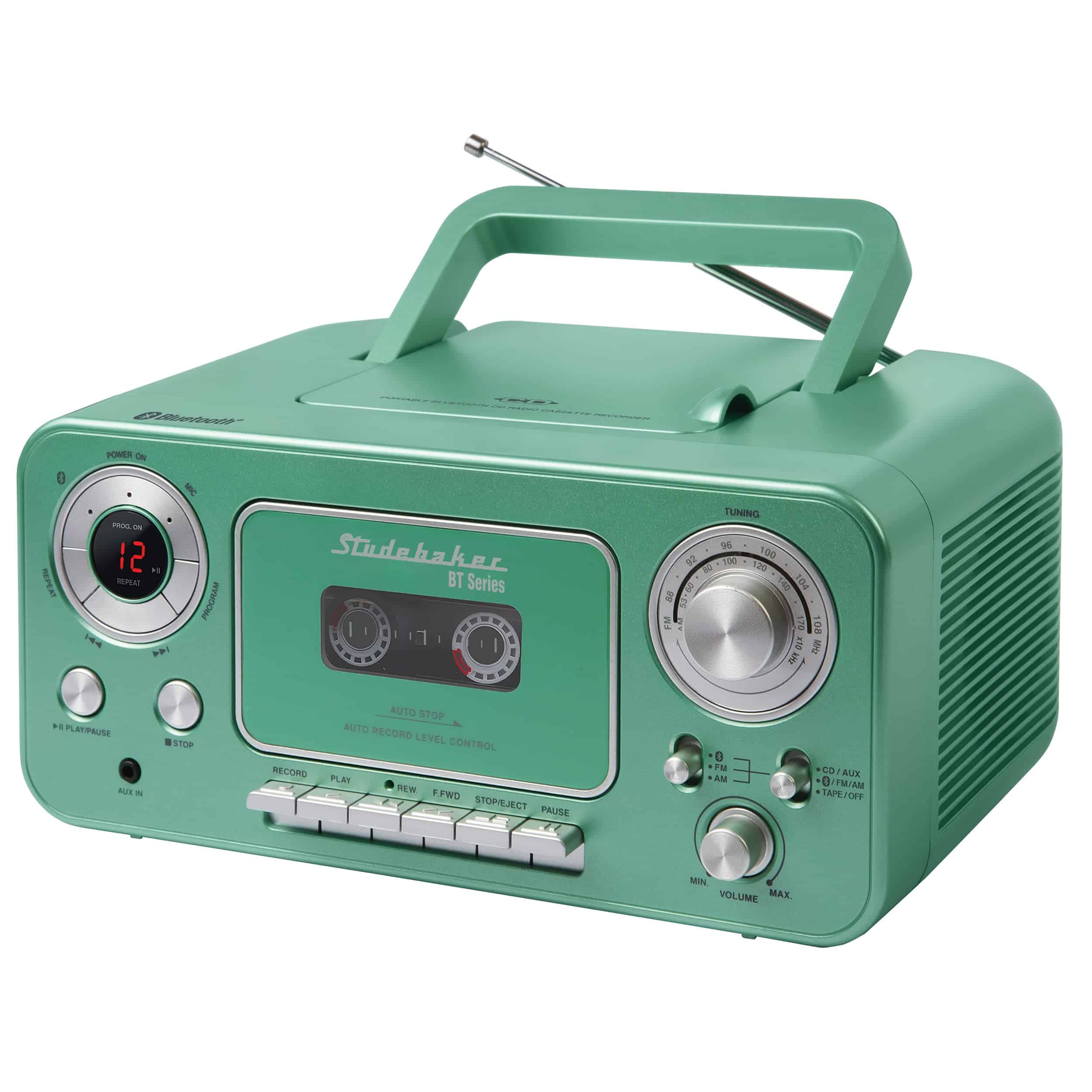 Studebaker Bluetooth Portátil Estéreo CD, Radio Estéreo