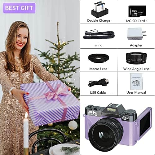 Videocámara WIKICO 4K 16X Compacta con Accesorios -Morado - Image 8