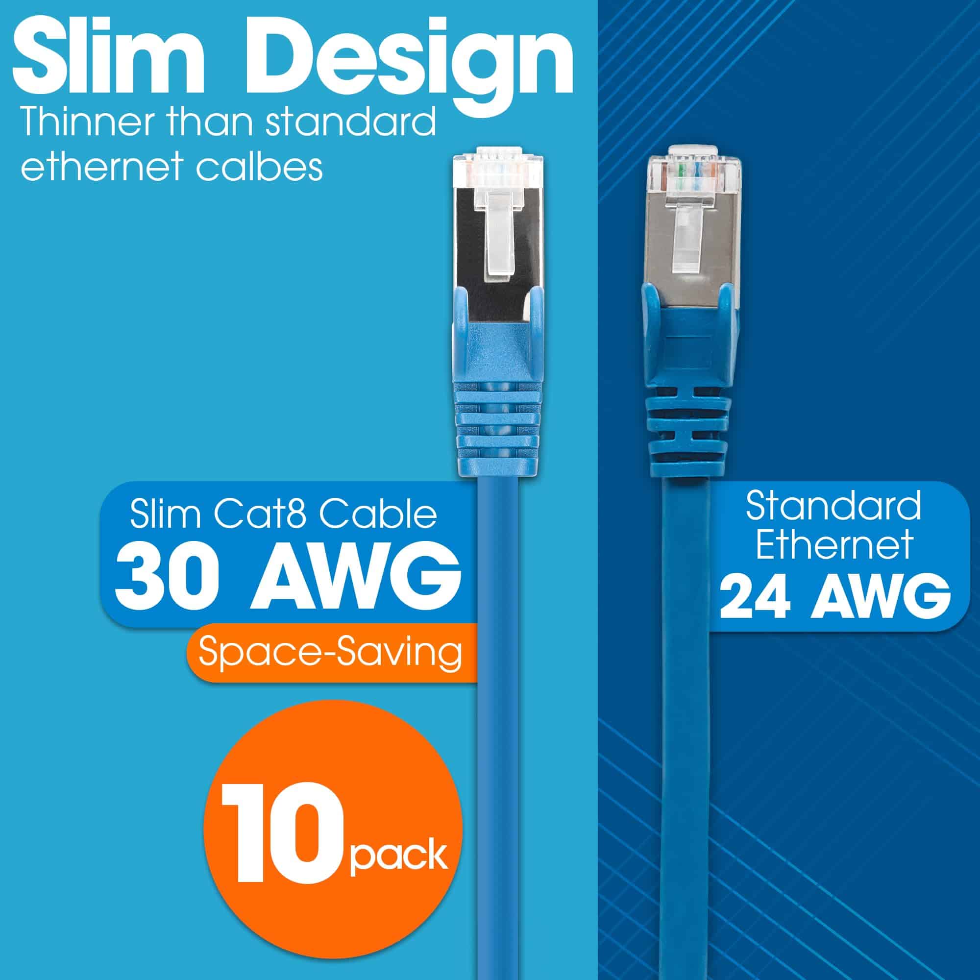 Cable de red Ethernet Intellinet Slim Cat8 � -Azul - Image 3