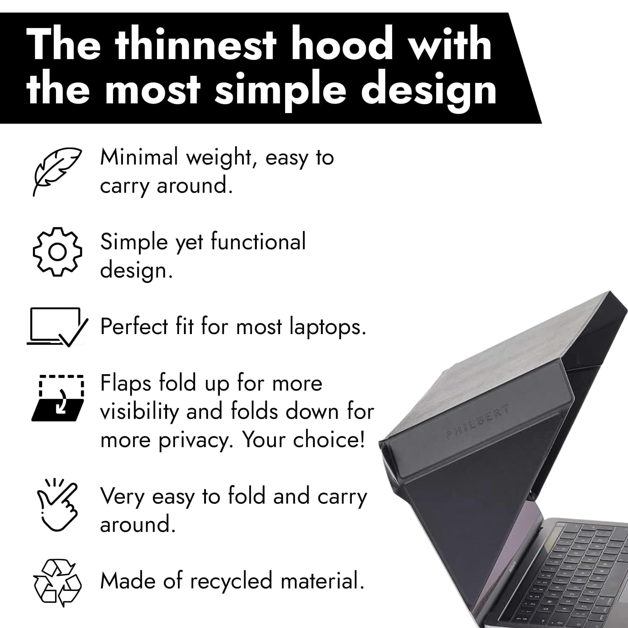 Philbert Danish Design 4-in-1 Laptop Sun Shade - Protector - Image 4