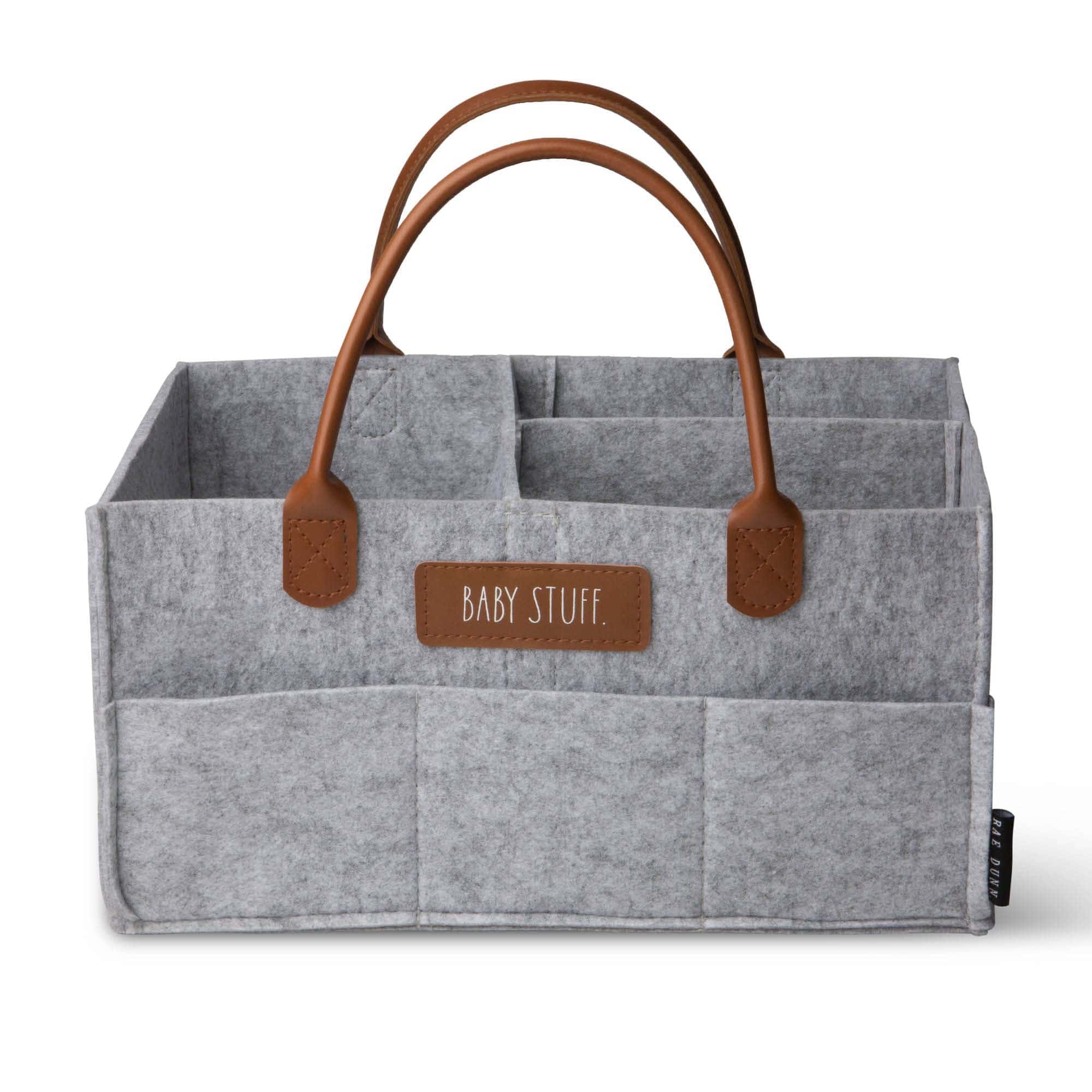 Organizador de pañales para bebé Rae Dunn, -Gris con Asas de