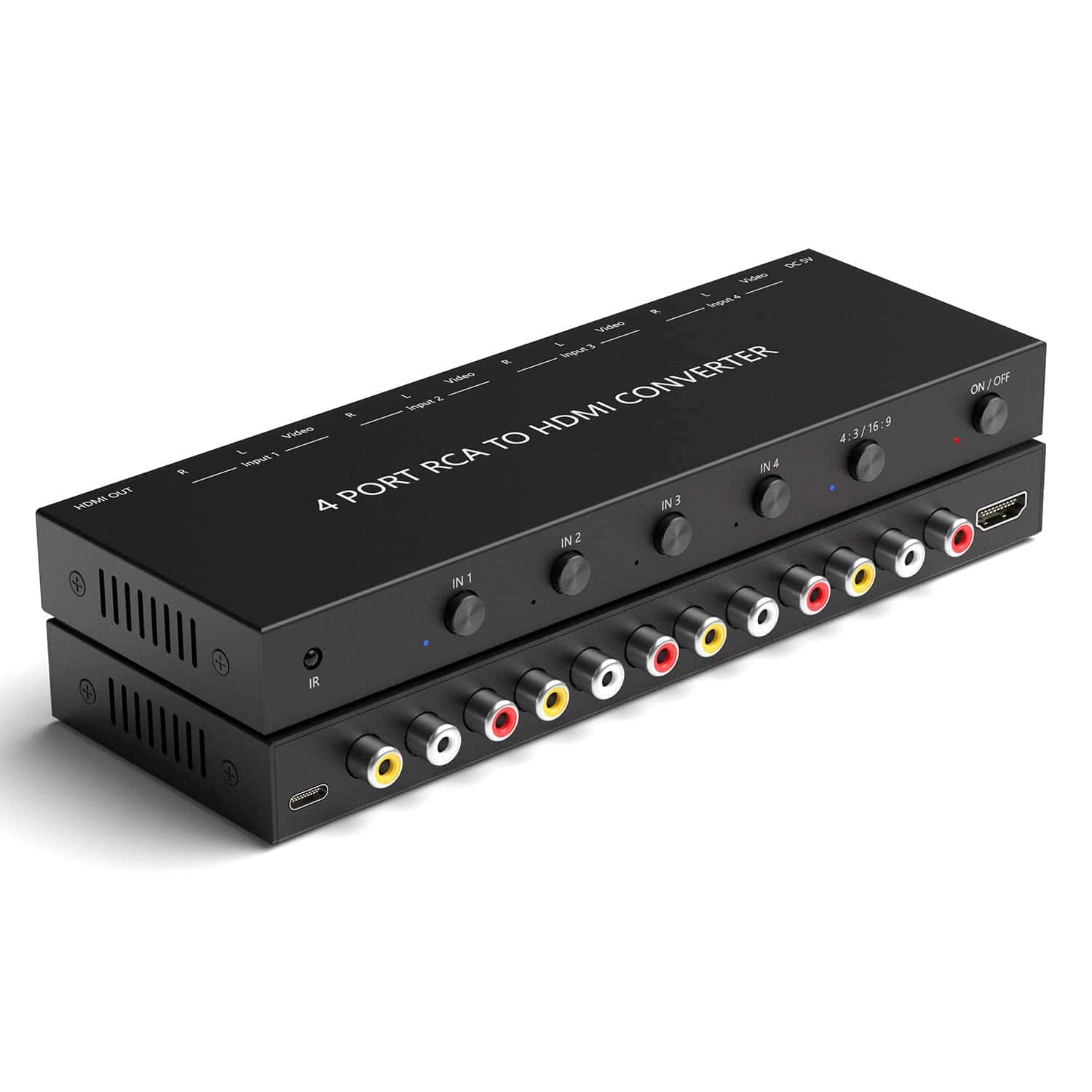Convertidor de 4 Puertos RCA a HDMI 1080P/720P Adaptador