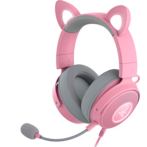 Headset Gamer RGB Razer Kraken Kitty V2 Pro Cable USB -Rosa