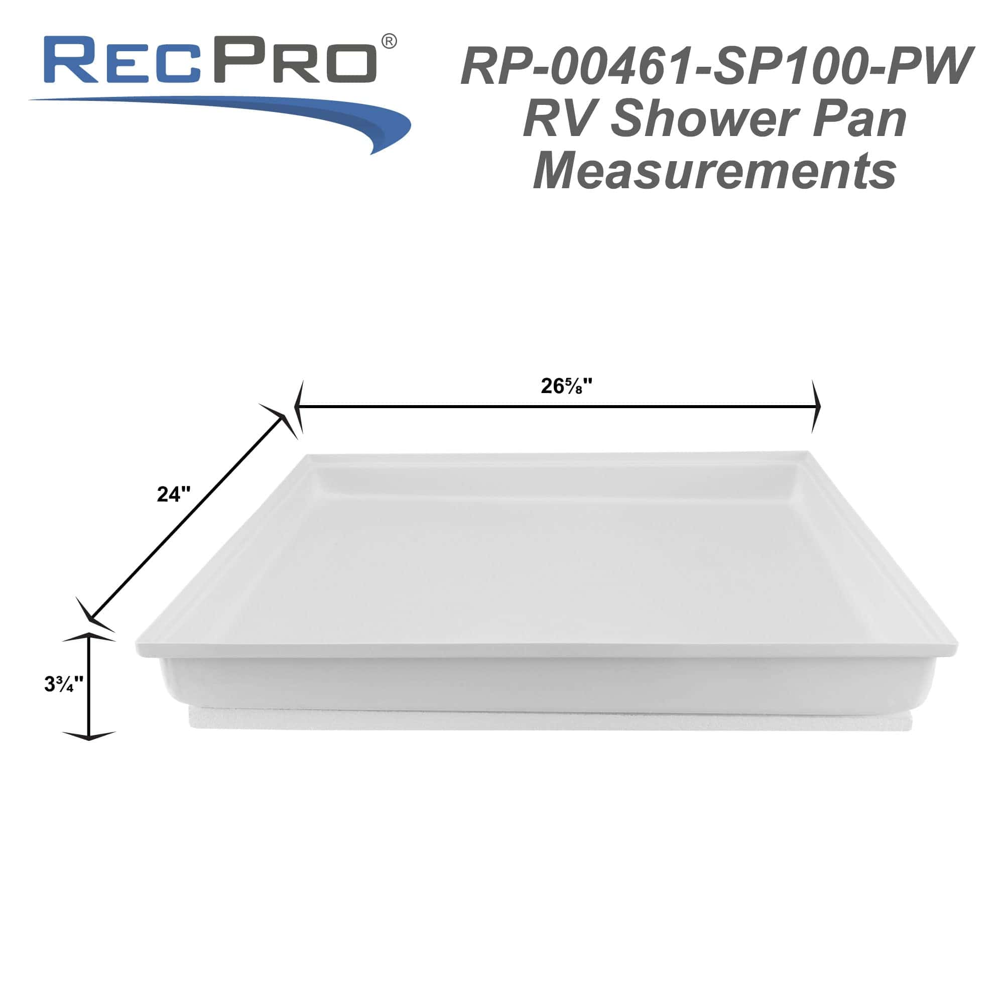 RecPro RV Shower Pan | 27" x 24" x 4" Desagüe de esquina en - Image 5