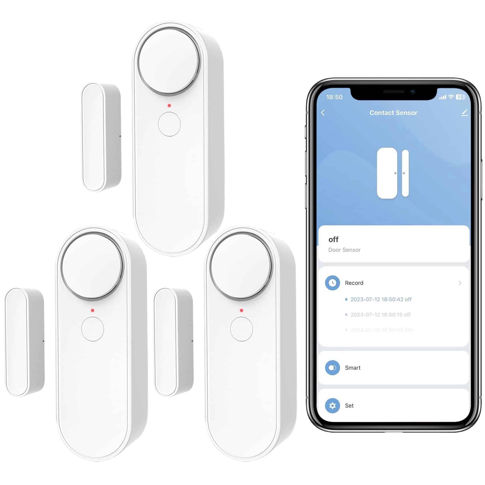 Sensor de Puerta WiFi ChunHee con Alarmas, Detector de