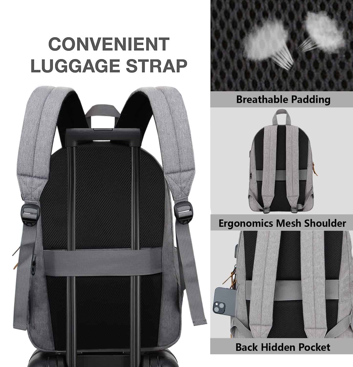 Mochila ligera SUPACOOL para computadora portátil con - Imagen 8