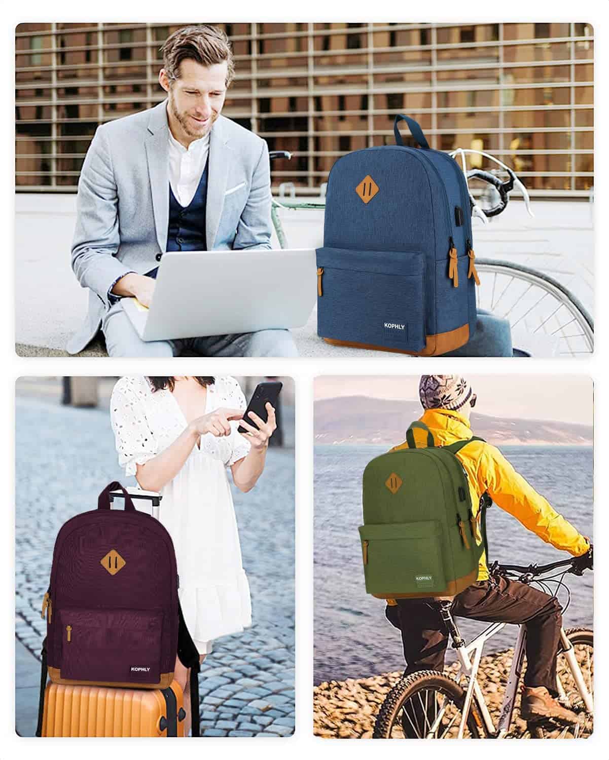 Mochila ligera SUPACOOL con puerto de -Azul Marino - Imagen 9