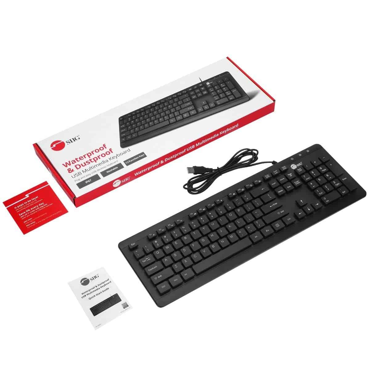 Teclado con cable SIIG lavable para ordenador con 104 - Image 9