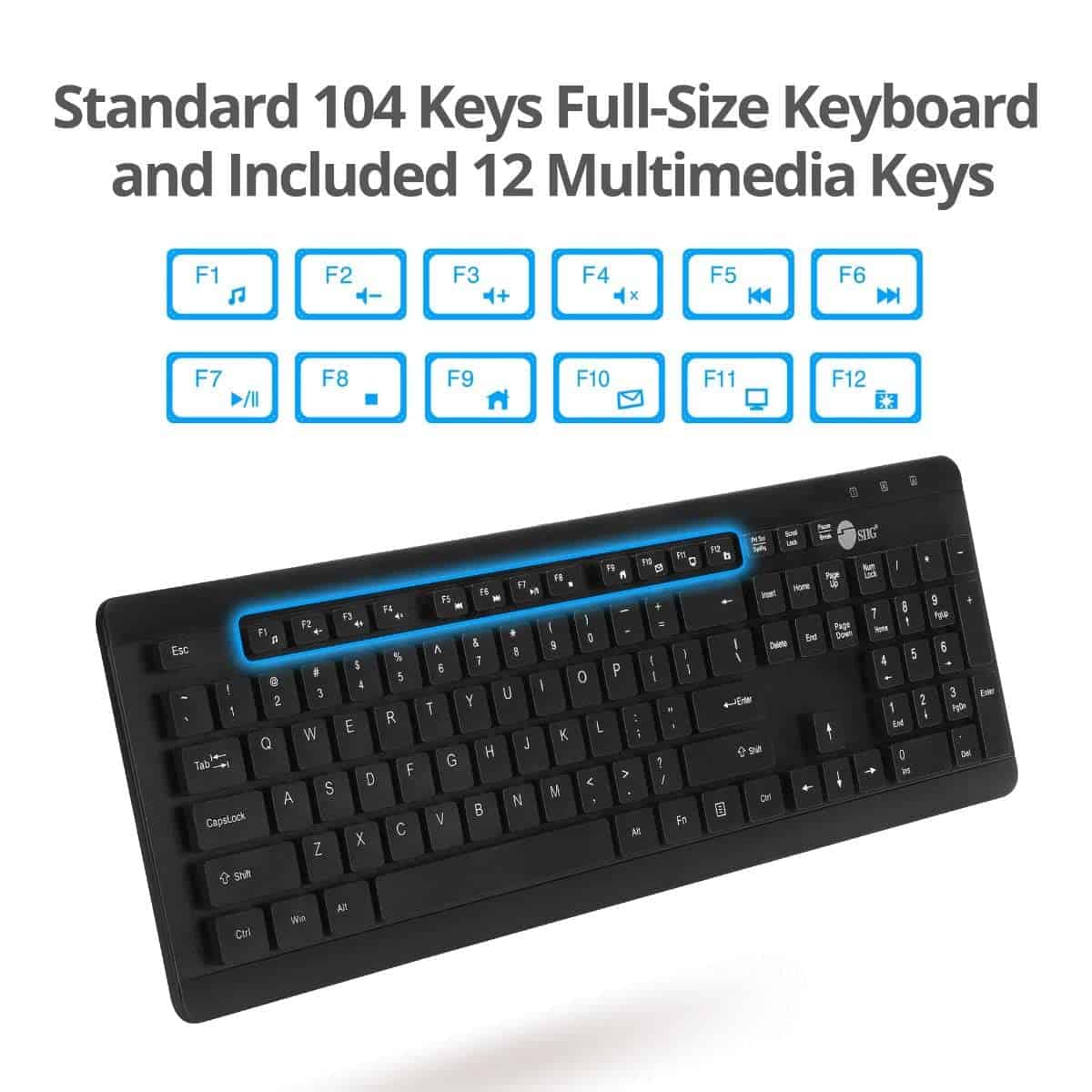 Teclado con cable SIIG lavable para ordenador con 104 - Image 7