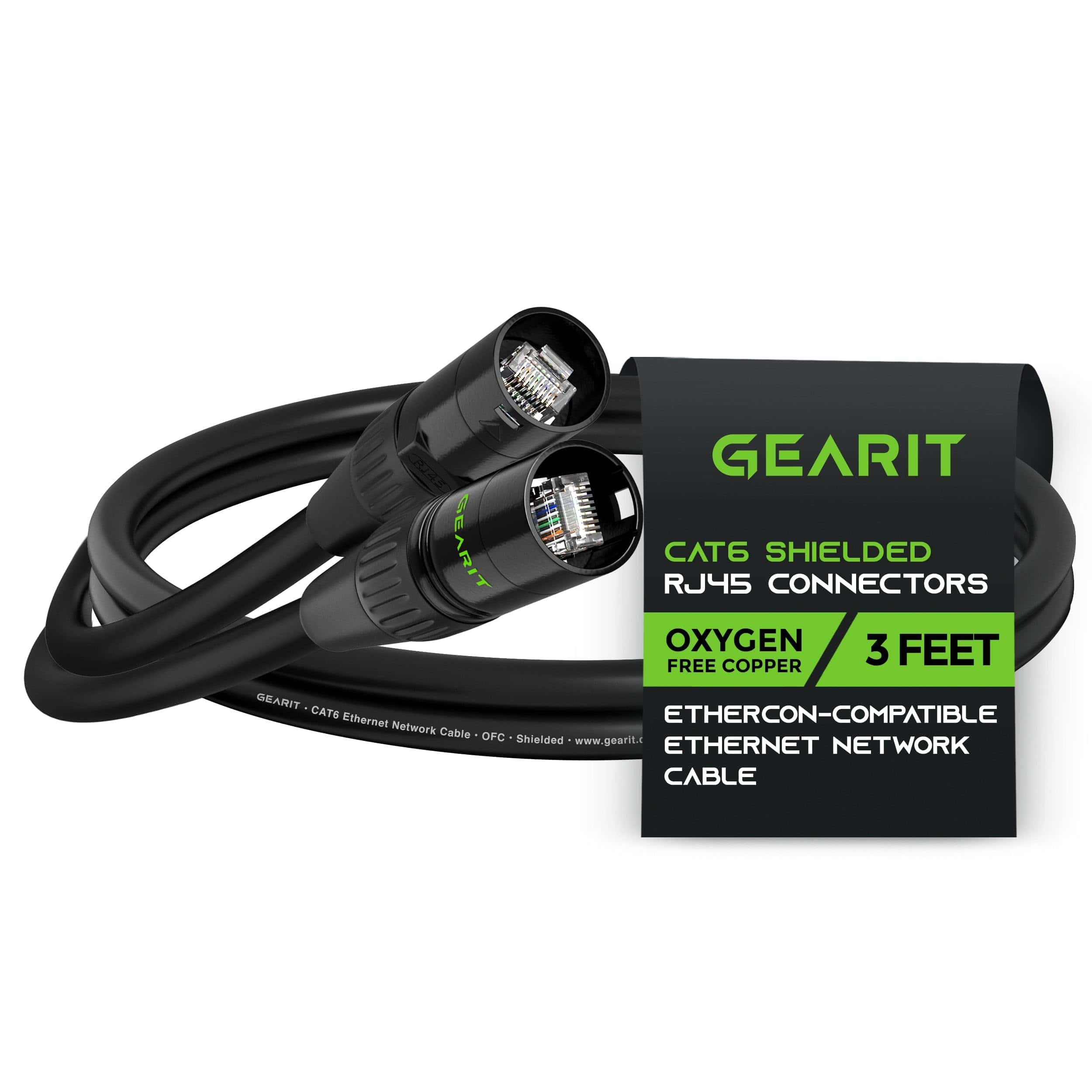Cable Ethernet blindado GEARit Shielded CAT6 (3 pies) Cable