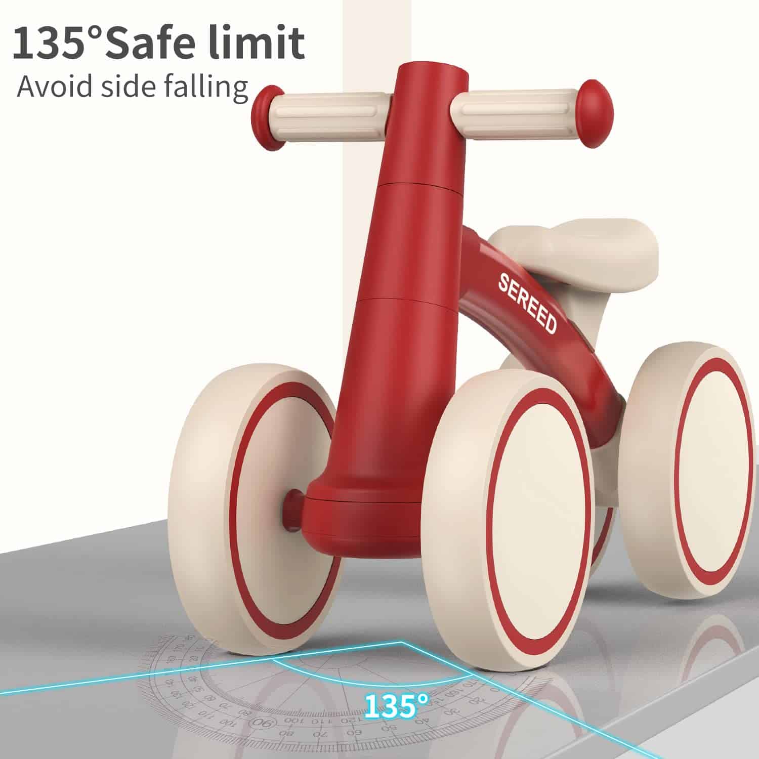 Triciclo para Bebe SEREED Primer Bicicleta 1 Año -Rojo - Image 7