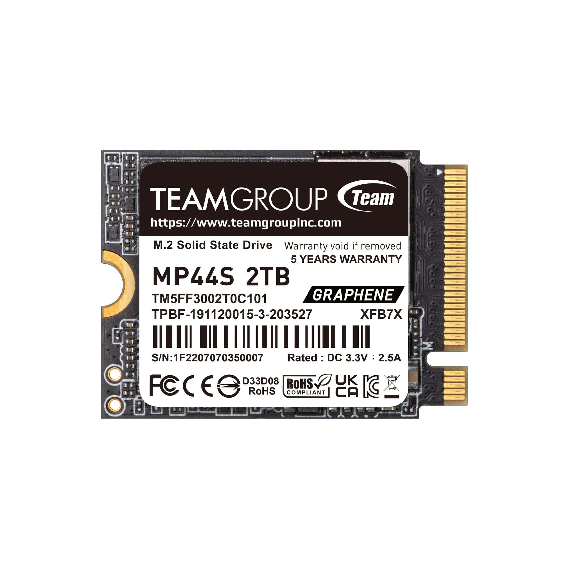 TEAMGROUP MP44S SSD 2TB SLC Cache Gen 4x4 M.2 2230 PCIe 4.0