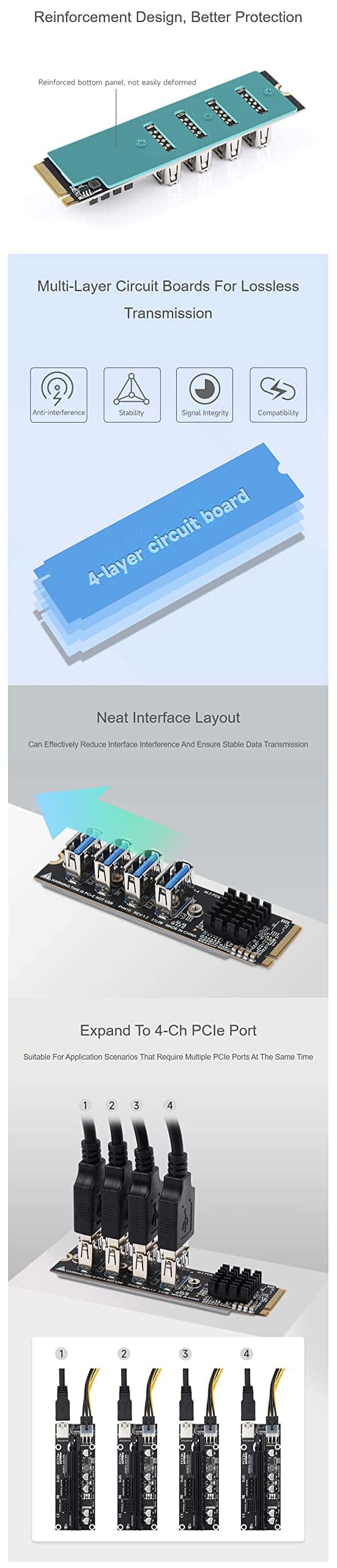 Módulo Expansor M.2 A Pcie 4-ch M2 A Pcie X4 Riser - Image 7