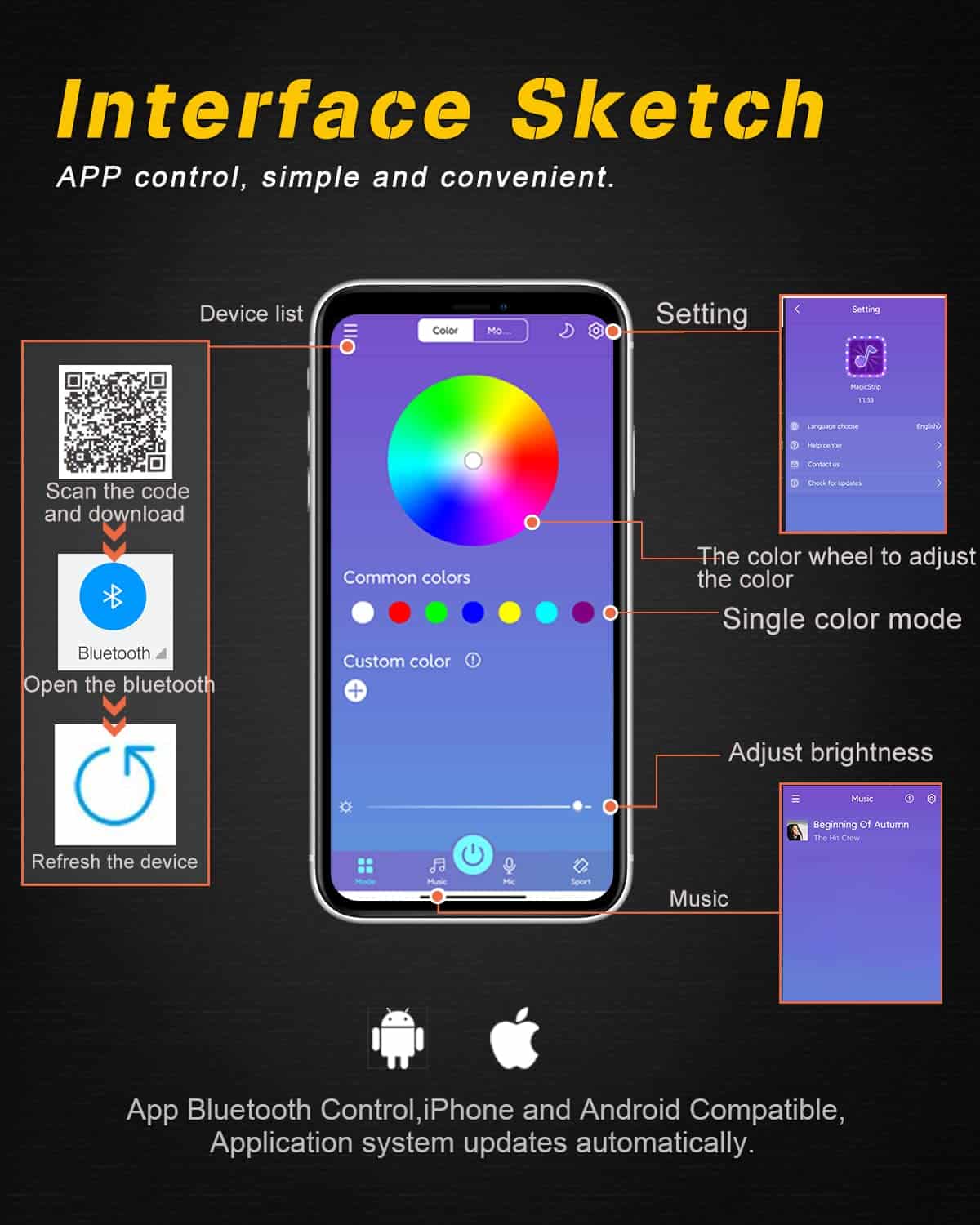 Qasim Hexagon Angel Eyes RGB Control de APP Luces de Coche - Imagen 8