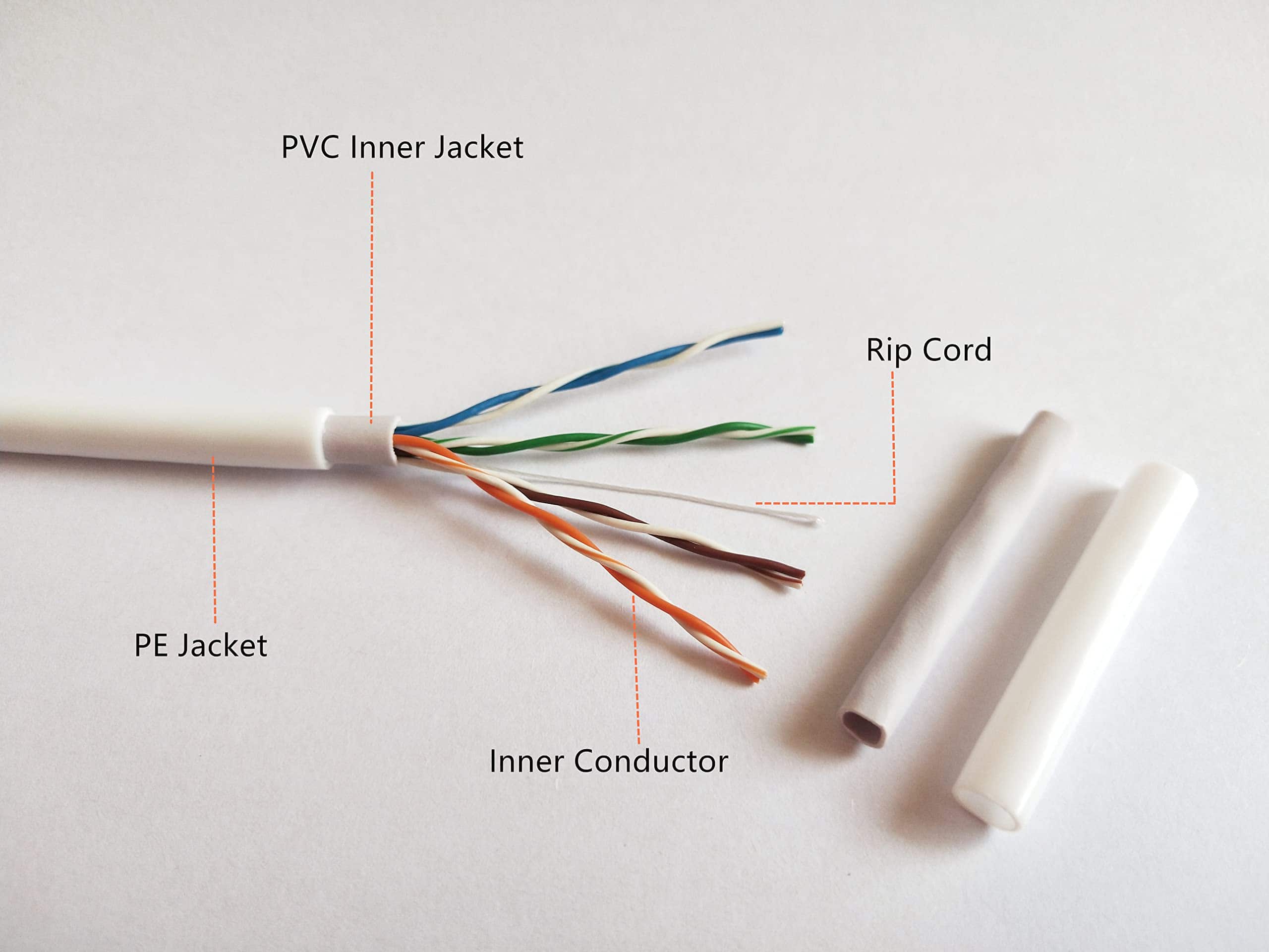 Cable de Ethernet Cat5e para Exteriores Blanco de 65 pies - - Image 6