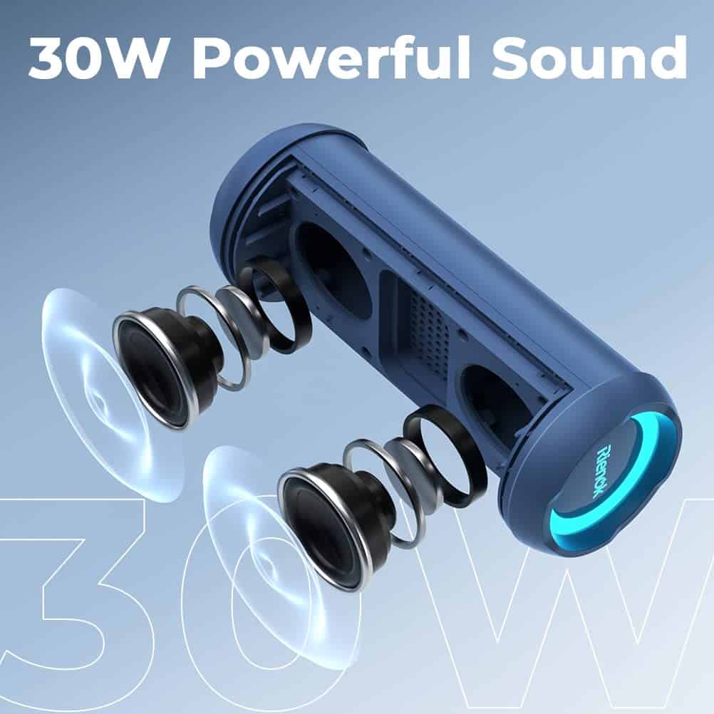Altavoz Bluetooth portátil RIENOK 30W Doble Emparejamiento - Image 3