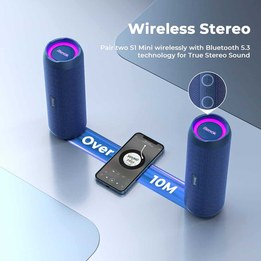 Altavoz Bluetooth portátil RIENOK 30W Doble Emparejamiento - Image 6