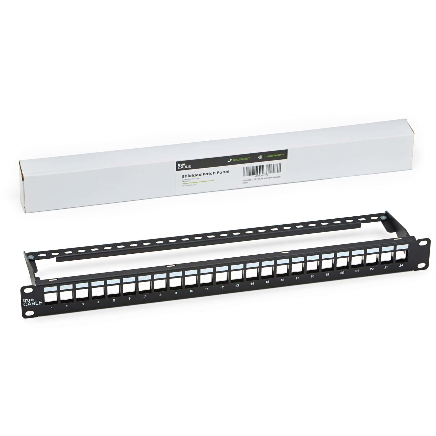 Panel de Conexiones Modulares Blindado de 24 Puertos 19"
