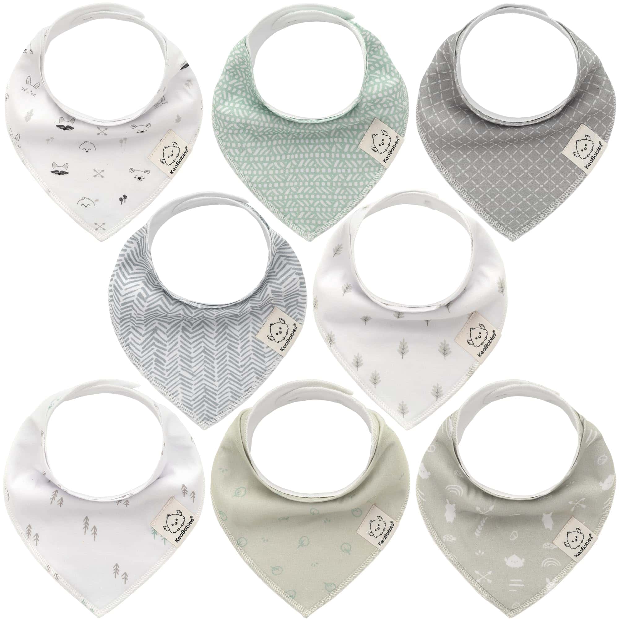 Paquete de 8 baberos bandana orgánicos para bebés, niñas –