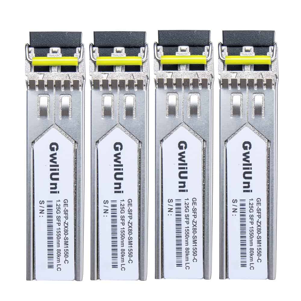 4Pcs 80km SFP 1.25G Módulo de Fibra de Modo Único
