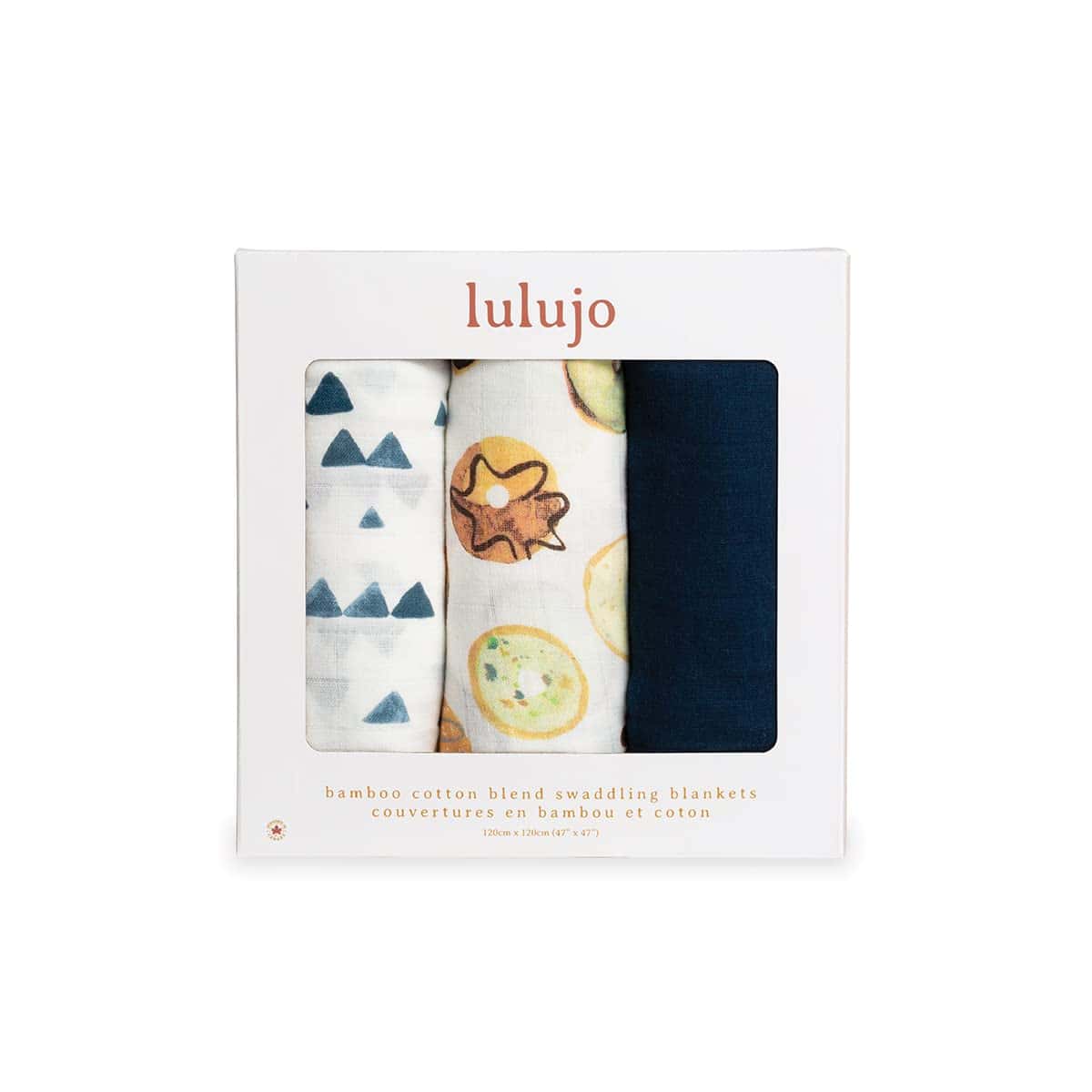 Set de 3 Mantas de Muselina de Lujo para Bebé Lulujo, tonos